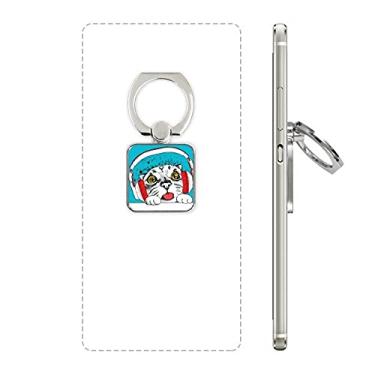 Imagem de Fone de ouvido vermelho branco protege animal amante de animais de estimação quadrado suporte suporte universal presente