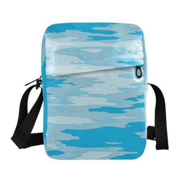 Imagem de ZRWLUCKY Bolsa mensageiro masculina para escola pequena bolsa transversal feminina tie dye azul, Colorido., 1 size