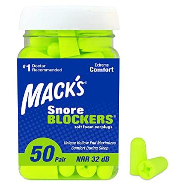 Imagem de Mack's Protetores de ouvido de espuma macia bloqueadores de ronco, 50 pares – 32 dB alto NRR, 37 dB SNR – Tampões de ouvido confortáveis para dormir, ronco, ruído alto e viagens