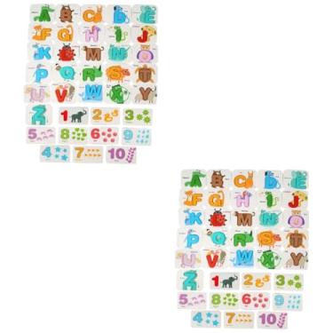 Imagem de VICASKY 2 Conjuntos Cartões alfanuméricos brinquedo pedagogico brinquedo didatico brinquedo cognitivo de carta infantil brinquedo educativo dupla face suíte cartão de identificação definir