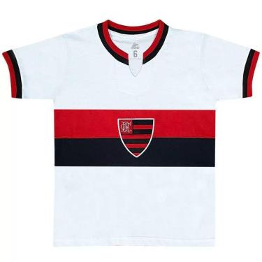 Imagem de Camisa Flamengo 1976 Retrô Infantil Juvenil Branca-Unissex