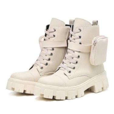 Imagem de Bota Coturno Feminino Tratorado Militar Com Bolsinha Lateral Removível-Feminino