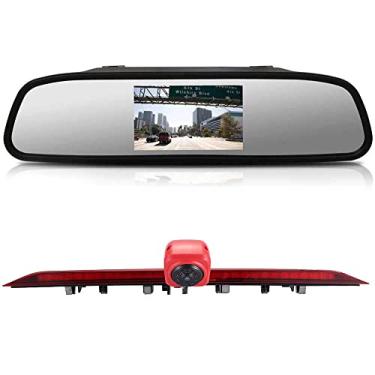 Imagem de Câmera de ré de luz de freio original de carro terceiro teto, substituição para VW Crafter 2017 Man TGE de 2017 luz de freio modificada transporte veículo luz de freio ônibus (com espelho retrovisor