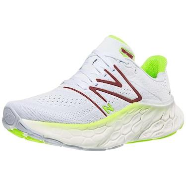 Imagem de New Balance Fresh Foam X More V4 Tênis de corrida masculino, Quartzo cinza/30 watts/vermelho tijolo, 39
