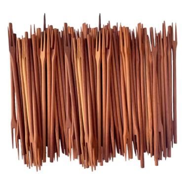 Imagem de Kit 100 garfos para petisco grande 22CM em madeira maciça