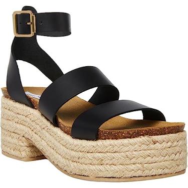 Imagem de Steve Madden Sandália feminina com salto Kelton, Couro preto, 9
