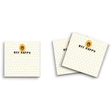 Imagem de Butler in the Home Sticky Notes Pacote com 3 7,6 cm x 7,6 cm, 50 folhas por bloco, Bee Happy Honey Bees, blocos de notas engraçados fofos, papel planejador de diário de papelaria