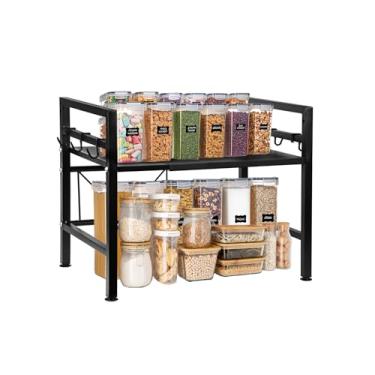 Imagem de Vaphayva Organizador de prateleira de bancada de cozinha, suporte expansível de prateleira de micro-ondas para bancada, organizador de prateleira de armário para armário de cozinha