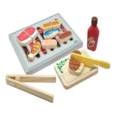 Imagem de Kit Churrasco De Madeira Brinquedo Coleção Comidinhas Newart
