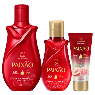 Imagem de Kit Paixão Tentadora Ameixa Rubi Hidratante Corporal + Óleo Corporal + Creme para Mãos