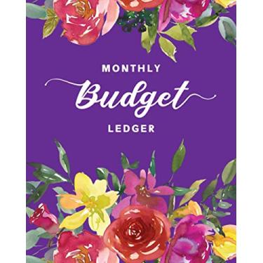 Imagem de Monthly Budget Ledger: Monthly Budget Planner and Organizer for the 2021 Year - Create a Monthly Budget Plan and Track Daily and Weekly Expenses - Colorful Floral with Purple Cover