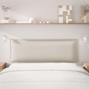 Imagem de Painel Cabeceira Perro P Cama De Casal Parede Estofada bege