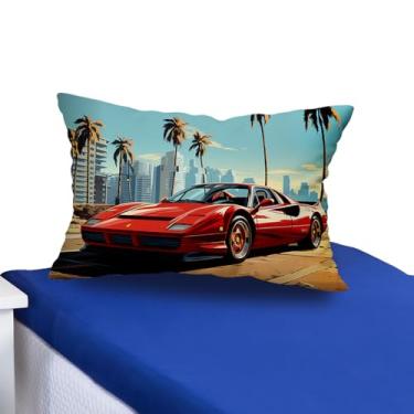 Imagem de Jogo Lençol Cama Solteiro Infantil Personagens duas peças (Carro na praia)