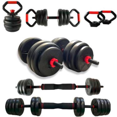 Imagem de Kit Halteres Musculação Kettlebell 6 em 1 Peso 20kg Academia - Odin Fi