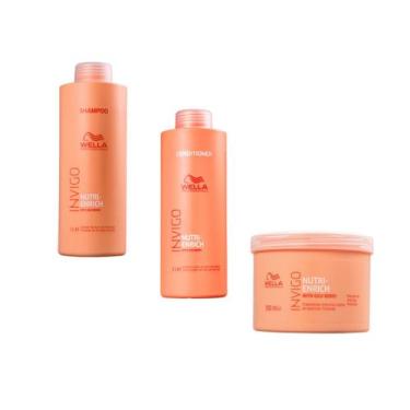 Imagem de Kit Shampoo Condicionador Máscara GD Wella Nutri Enrich - Hidratação