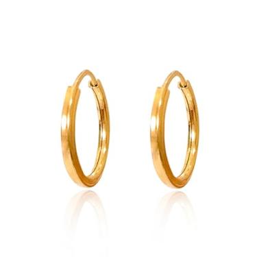 Imagem de Brinco Argola Infantil 11,0mm Fio Quadrado Ouro 18k 750 Legítimo c/Estojo e Certificado