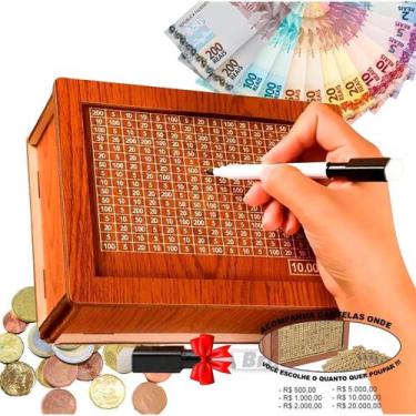 Imagem de Cofrinho Cofre Guardar Dinheiro Woodbox Japones Poupança Cla - Indústr