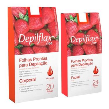 Imagem de Kit Depilação Completa Depilflax Corporal E Facial Folhas Prontas Depi