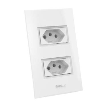 Imagem de Tomada Dupla 4X2 20A Branca Beleze Enerbras, Branco