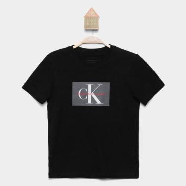 Imagem de Camiseta Infantil Calvin Klein Estampanda Menino, Preto, 14A