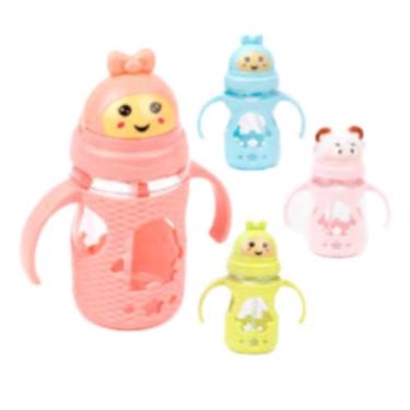 Imagem de Copo Infantil Canudo Retrátil E Alça 300ml - IAL022 - ds, Azul