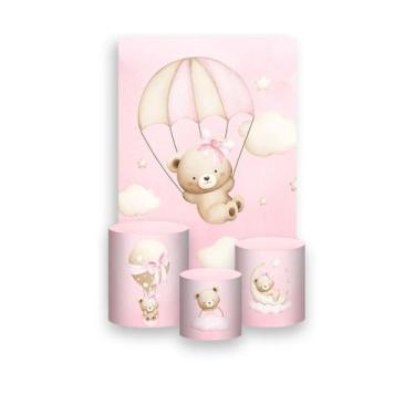 Imagem de Painel De Festa Vertical 1,50 x 2,20 + Trio De Capas Cilindro - Ursinh