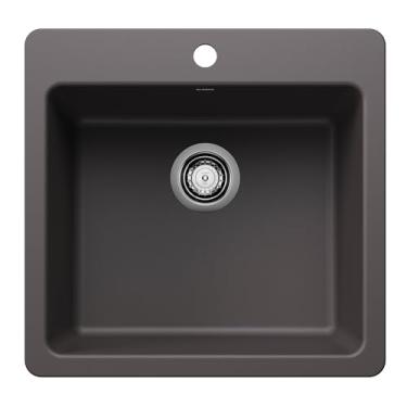 Imagem de BLANCO 443228 Liven SILGRANIT 53,3 cm Pia de cozinha com suporte único de 53,3 cm - Cinder