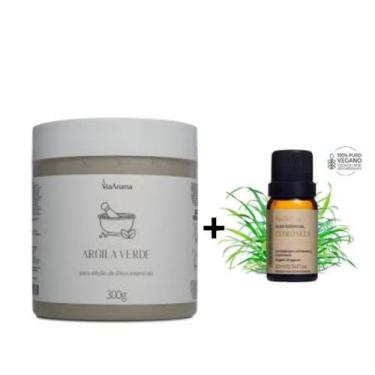 Imagem de Kit 1 Argila Verde 300 gramas + 1 Óleo Essencial Citronela 10ml - Via 