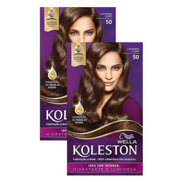Imagem de Kit 2X Tintura Creme Koleston Wella Castanho Claro 50