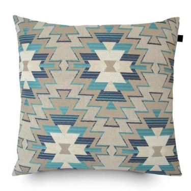 Imagem de Almofada Jacquard Tripolli Nilo 40x40cm Azul/Bege - FASTLAR