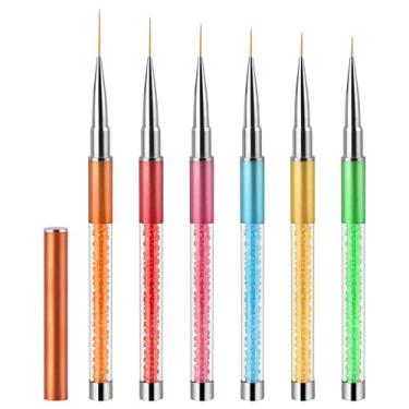 Imagem de Artdone Nail Art Brushes Set,6PCS Nail Art Liner Brushes For Gel Nail polish Design pen,Nail Drawing Pens For Nail Art Tools Design Pen Small Detail Brushes…