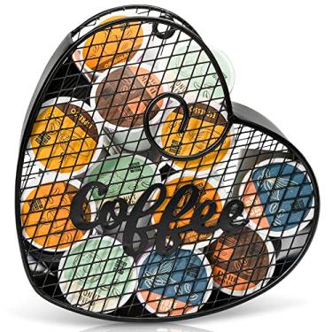 Imagem de Made Easy Kit Suporte de escultura de bancada K-Cup para cápsulas de café Keurig K-cup, saquinhos de chá, cremes (coração preto (montável))