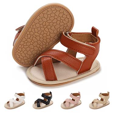 Imagem de Sapatos de verão para bebês meninos e meninas, sola de borracha, para uso ao ar livre, primeiro andador, meninas e meninos, J # Browm, 12-18 Months Toddler