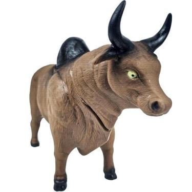 Imagem de Brinquedo Boi Touro Farm Boneco Animais Da Fazenda - Bee Toys, Marrom