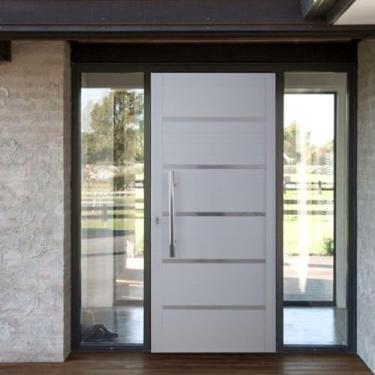 Imagem de Porta Pivotante Solara Alumínio Puxador Tubolar 210 X 100 Lado Direito Branco