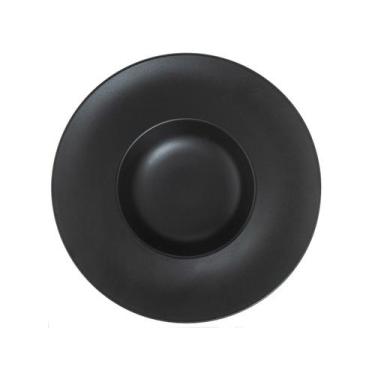 Imagem de Prato Apresentação Risoto e Massa Porcelana Retrô Preto Fosco 27cm Gur