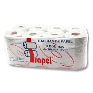 Imagem de Bobina de Papel Toalha 8x20x100mts Luxo - Isapel