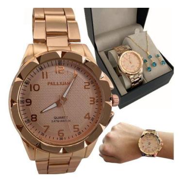 Imagem de Relógio Feminino Original Quartz Moda Pronta Entrega + Joias - EEA SEM