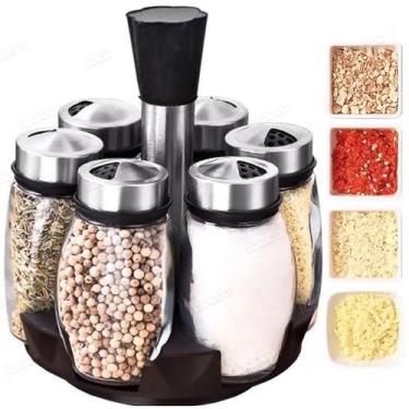 Imagem de Porta temperos e condimentos base giratória 6 potes cozinha - Utimix I