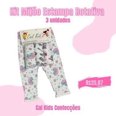 Imagem de Kit Mijão Estampa Rotativa Emb c / 3 Masc/Fem 100% Algodão, RN - P M G