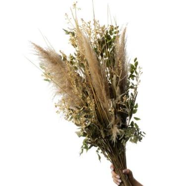 Imagem de Buque de Flores Secas Desidratada Plumas com Avenca - Tem Flores