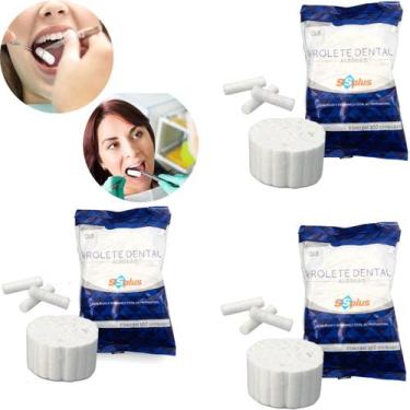 Imagem de Algodao Em Rolo Limpeza Bucal Bochecha Kit 3 Pacotes C/100 Und - SSplu