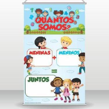 Imagem de Banner Laminado Pedagógico Didático Quantos Somos - VITRINES PRODUÇÕES
