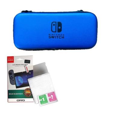 Imagem de Case Bolsa Estojo Nintendo Switch + Película Vidro - NX, Azul
