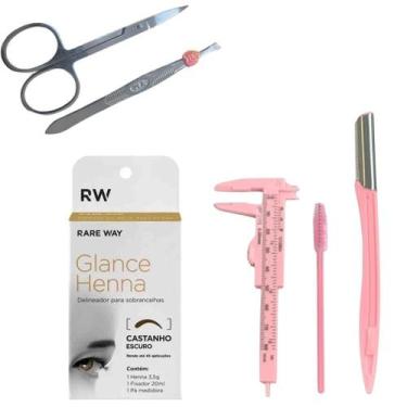Imagem de kit henna glance design sobrancelha pinça tesoura paquímetro - Glance 