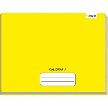 Imagem de Caderno Caligrafia Capa Dura Liso Horizontal 1/4 96 Folhas Amarelo Tam