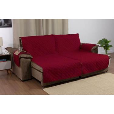 Imagem de Kit Para Sala Com Capa de Sofá Retrátil 1,80m Com Bolsos e Porta Copos