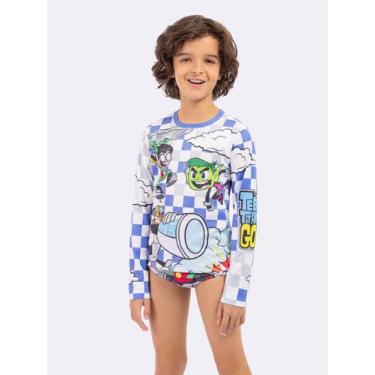 Imagem de Blusa Manga Longa Masculino com Proteção UV 50+ Jovens Titãs - Veggi, 