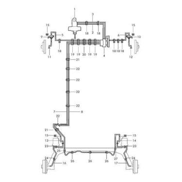 Imagem de Cano Duto Fluido Freio Esquerdo Vw Gol Voyage G5 G6 G7 G8 - Volkswagen