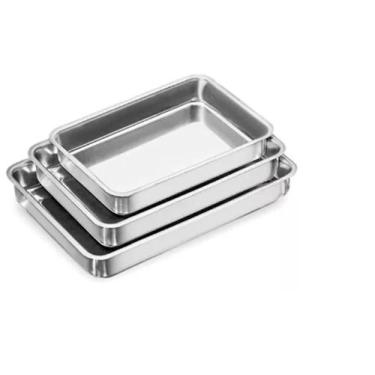 Imagem de Jogo De Assadeira N 1, 2 E 3 Forma Retangular Tabuleiro Em Alumínio Po